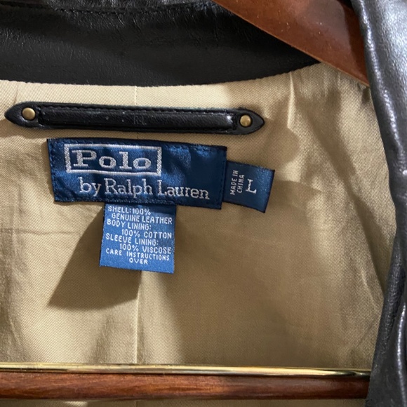 Polo Ralph Lauren Leather Jacket-Black Lambskin - Picture 2 of 5